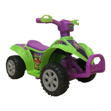 6V mini quad ride-on toy with purple and green turtle graphics