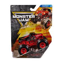 1:64 die-cast monster truck toy with red frame and large black wheels, Vendetta S48