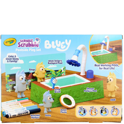 Crayola Scribble Scrubbie Bluey Poolside Playset