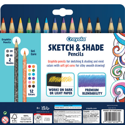 Crayola 14pc Sketch & Shade Pencils