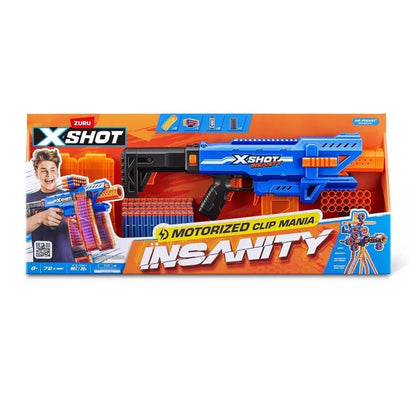 X-SHOT Insanity Motorised Clip Blaster with 72 Darts